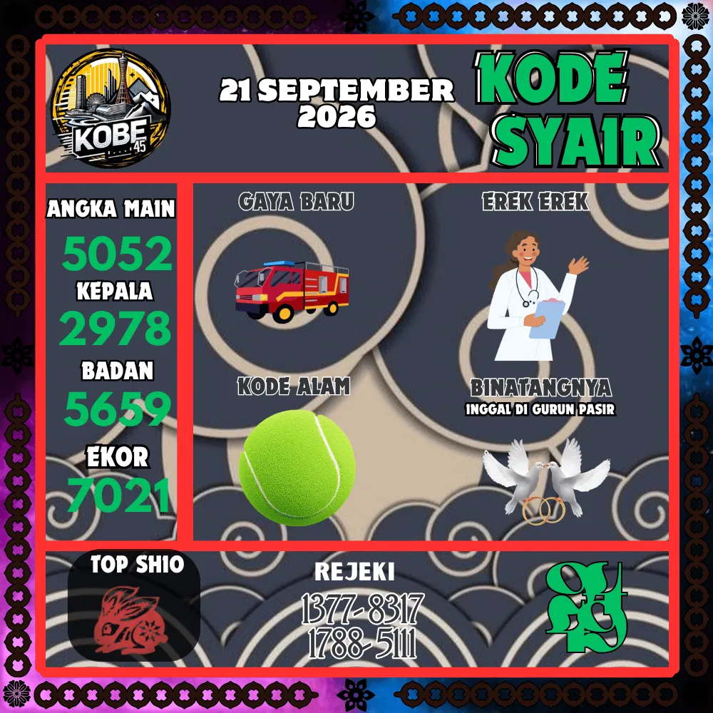 Kode Syair Kobe45 Pools - September 2026