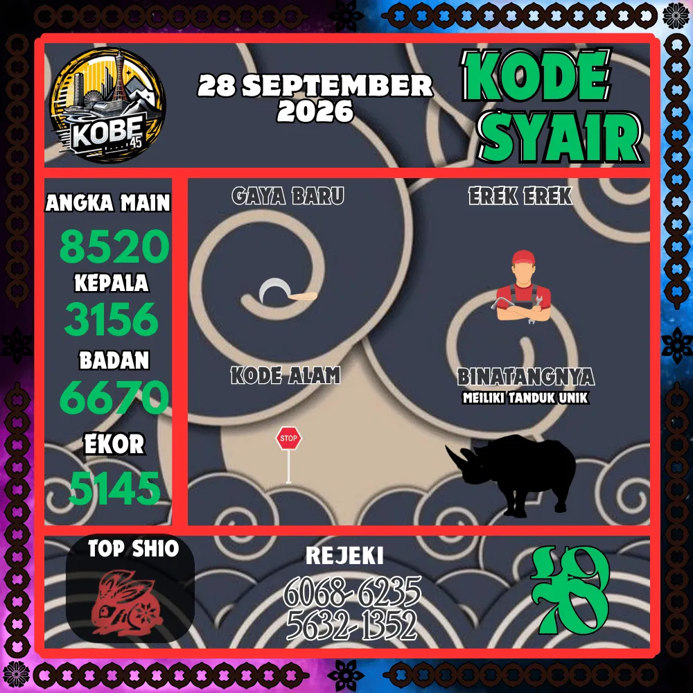 Kode Syair Kobe45 Pools - September 2026