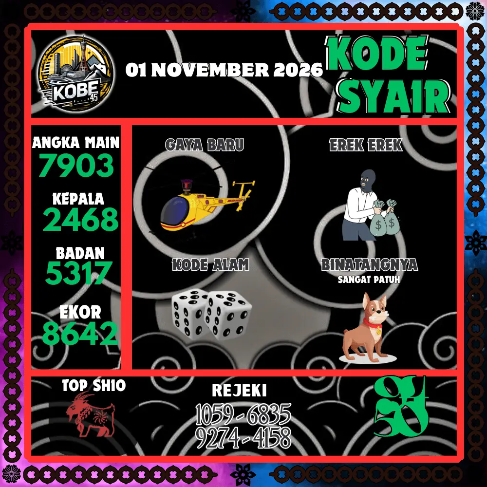 Kode Syair Kobe45 Pools - November 2026 