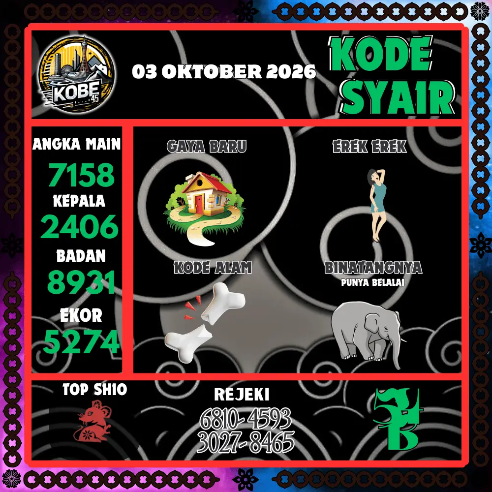 Kode Syair Kobe45  Pools - Oktober 2026
